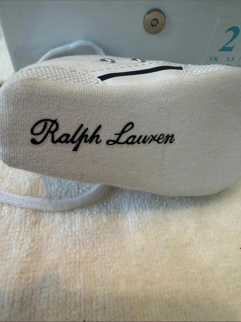 White Canvas Kids Lace-Up Sneaker - Size 2